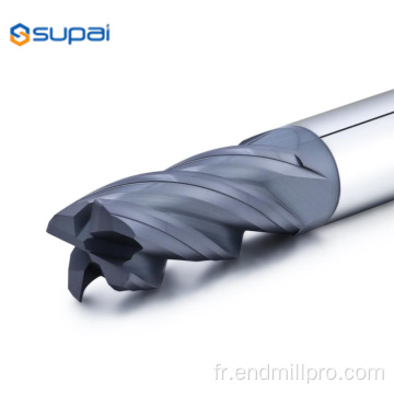 HRC45 Cooper Coating Carbide de tungstène Rayon d&#39;angle EndMill